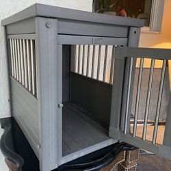 New Age Pet ecoFLEX Pet Crate/End Table, Small, Grey-H22”, Depth24”, W18”. Available In Boca Raton. 