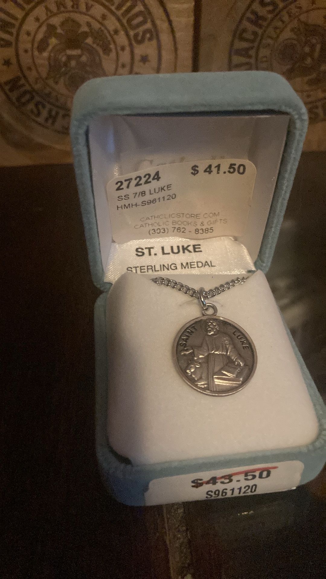 Sterling Round St. Luke - 20”Ch-Boxed