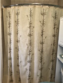 Bamboo Design Fabric Shower Curtain
