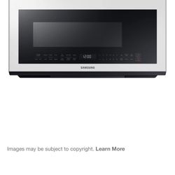New White Samsung Bespoke Over The Range Microwave White 