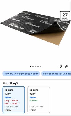 Stinger Audio Silencer 80 mil 18 sqft Car Sound System Deadening Material Automotive noise insulation & dampening kit, aluminum butyl rubber mat, 17 s