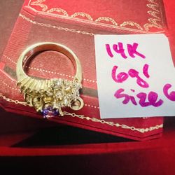 14K Solid Gold Wedding Ring 6Gr Size 6