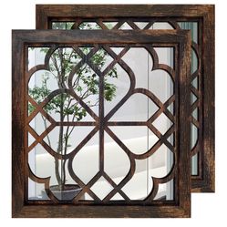 2 Square Wall Mirror Art 20x20