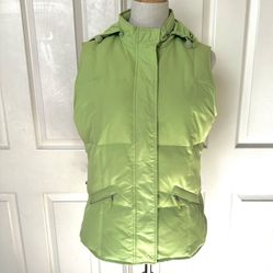 Talbots Lime Green Down  Puffer Vest 