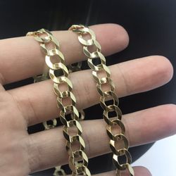 Gold Chain Cuban 14K Solid New 