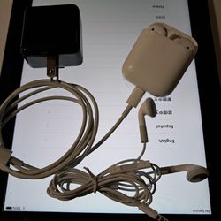 A1460 iPad 13GB Wi-Fi & Cellular+Apple AirPods Wireless+Apple EarPods Headphone Jack+Dual Charger With 2 Power Cables  AS-IS Cash $110