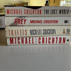 Michael Crichton Hardcover Books-First Editions: Prey;Travels; The Lost World; Next