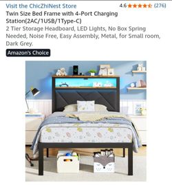 Twin Bed frame with LED lights