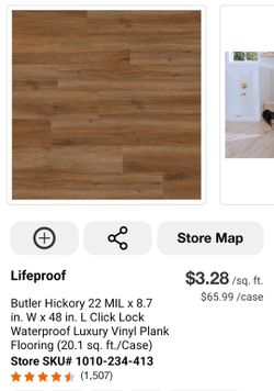LIFEPROOF LVP VINYL FLOORING – BUTLER HICKORY – NEW IN BOX – $36/CASE