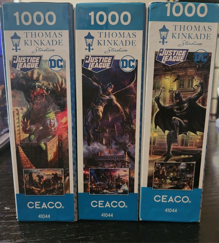 3 DC Comics Justice League 1000 Piece Puzzles Thomas Kincade