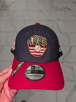 Men's Milwaukee Brewers New Era Navy/Red Stars & Stripes 4th of July On-Field Cap
