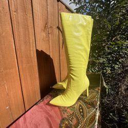Lime Green Nine West Boots sz 12