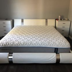 King size Tempur-Pedic Bed With Frame