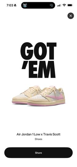 Air Jordan 1 Travis Scott Shy Pink