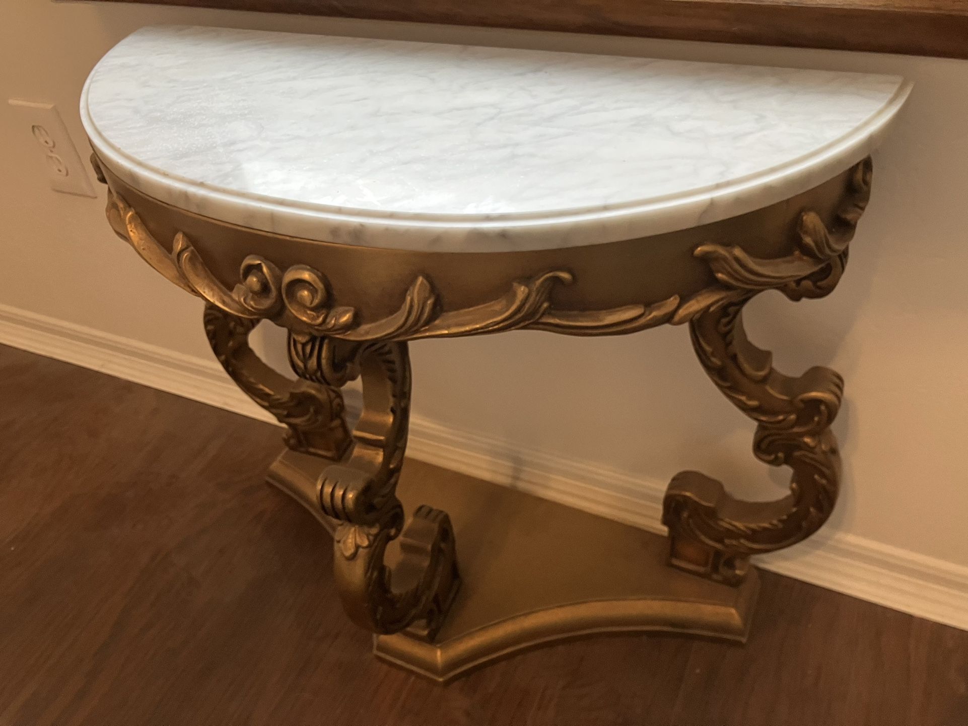 Antique Table With Marble Top. Acquired From An Estate sale three years ago. Beautiful condition maybe 1950s or 60s?. Beautiful antique.