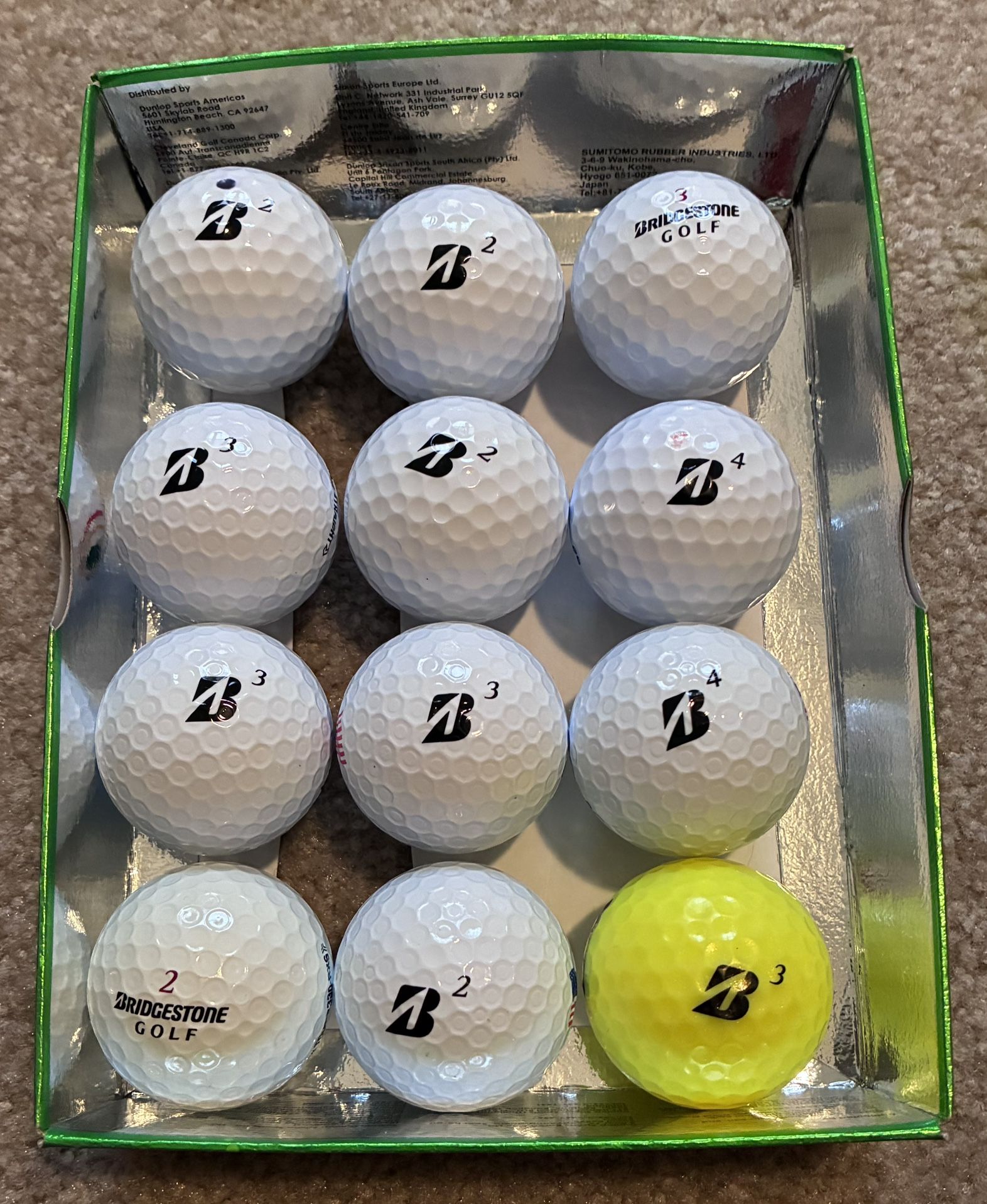 1 Dozen Of Bridgestone Golf Balls