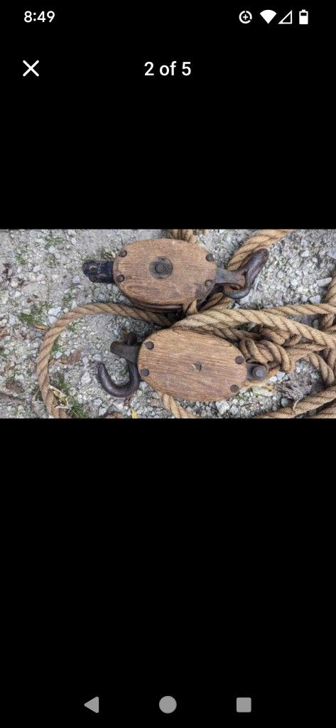 Vintage Pulleys And Ropes