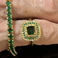 Ring And Bracelet, Gold Plated