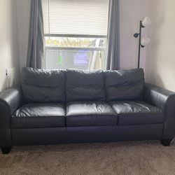 Leather Couch, Big Chair & Ottoman