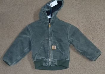 Vintage Carhartt YYJ130 Mos Green Toddler Size XS 4/5. Measurements are 17 x 18.