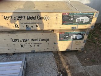 45ft x 25ft metal garage still in crate