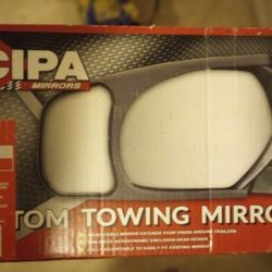 Cipa Custom Towing Mirrors, Slides Over Existing Mirrors(Black)