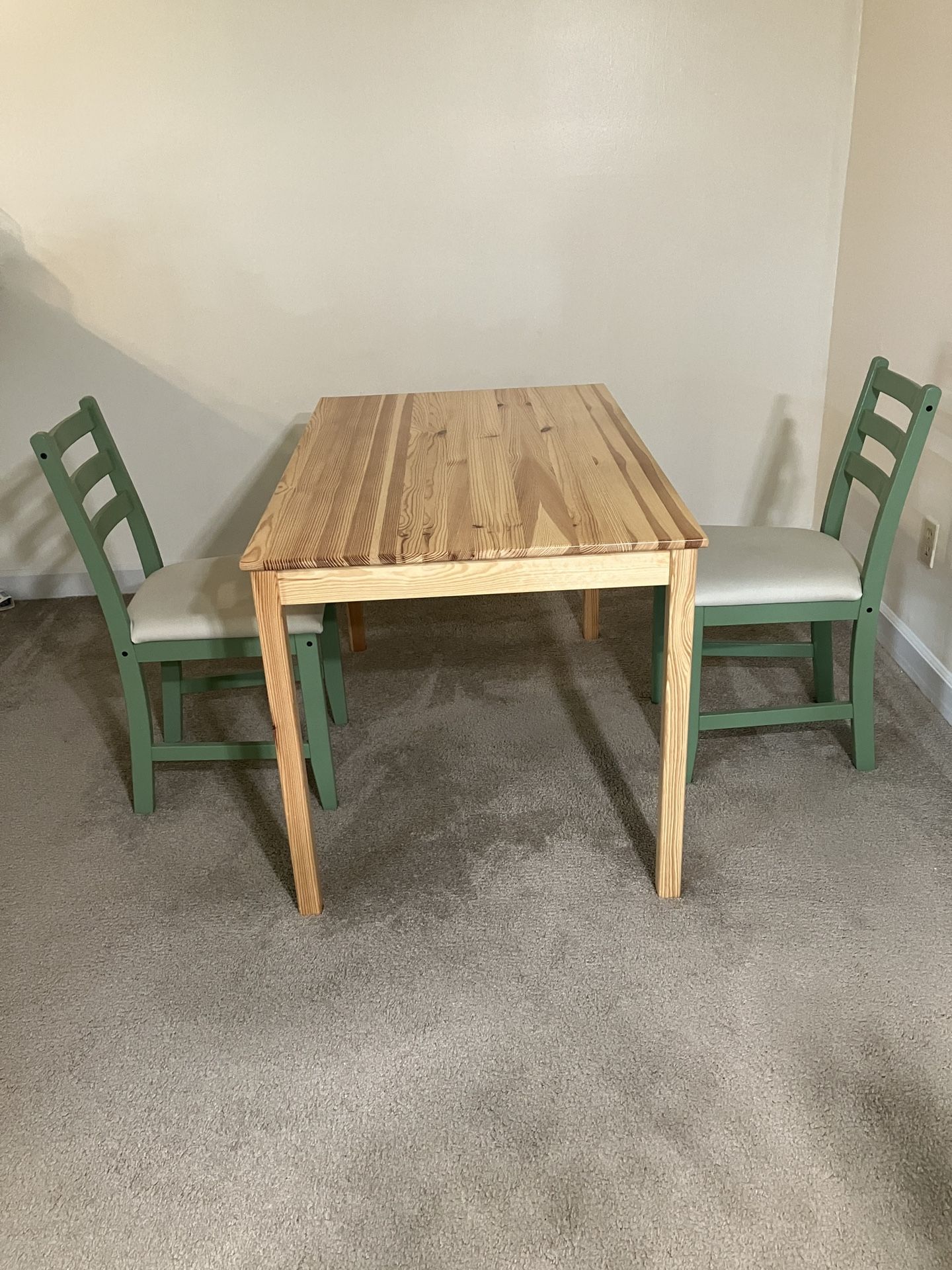 Wood Dining Table with 2 Chairs