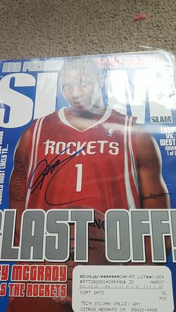 Tracy McGrady autographed Slam magazine