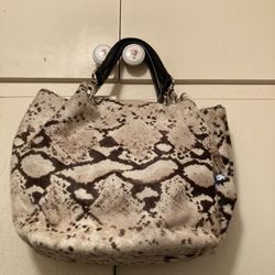 Maurizio Genuine Leather Made In Italy 13x9 Cowhide Hair Fur Snake Print 