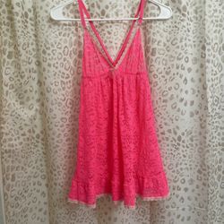 y2k hot pink baby doll slip dress