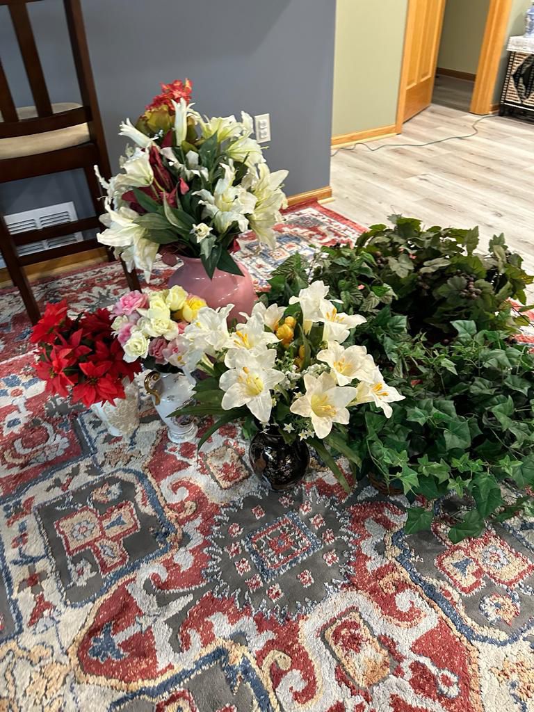 Flowers With Vases And Baskets