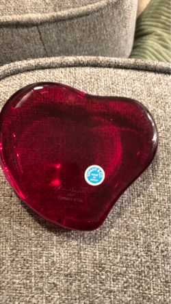 Tiffany & Co Glass Heart Paper Weight