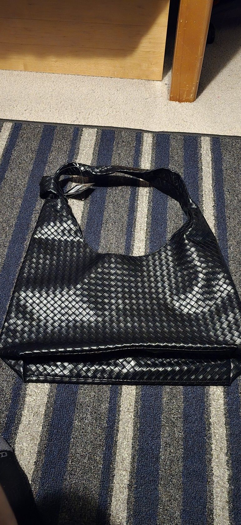 Ulta Beauty Black Hobo Bag with Textured Design