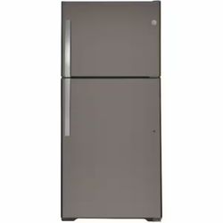 GE 19.2 cu. ft. Top Freezer Refrigerator in Slate, Fingerprint Resistant, Garage Ready