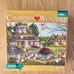 Charles Wysocki 1000 Piece Puzzle Love Tennis