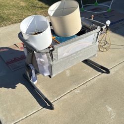 Free Crib With Espresso And Two Lamps