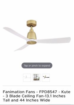 New in box Kute 44 “ fan white/gold
