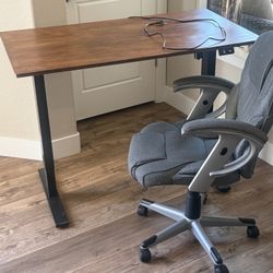 VIVO Electric 48 x 30 in Standing Desk, + Chair