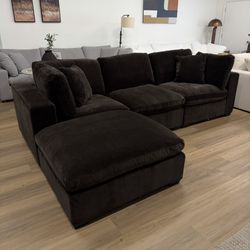 New Chocolate Brown Cloud Couch Sectional Sofa
