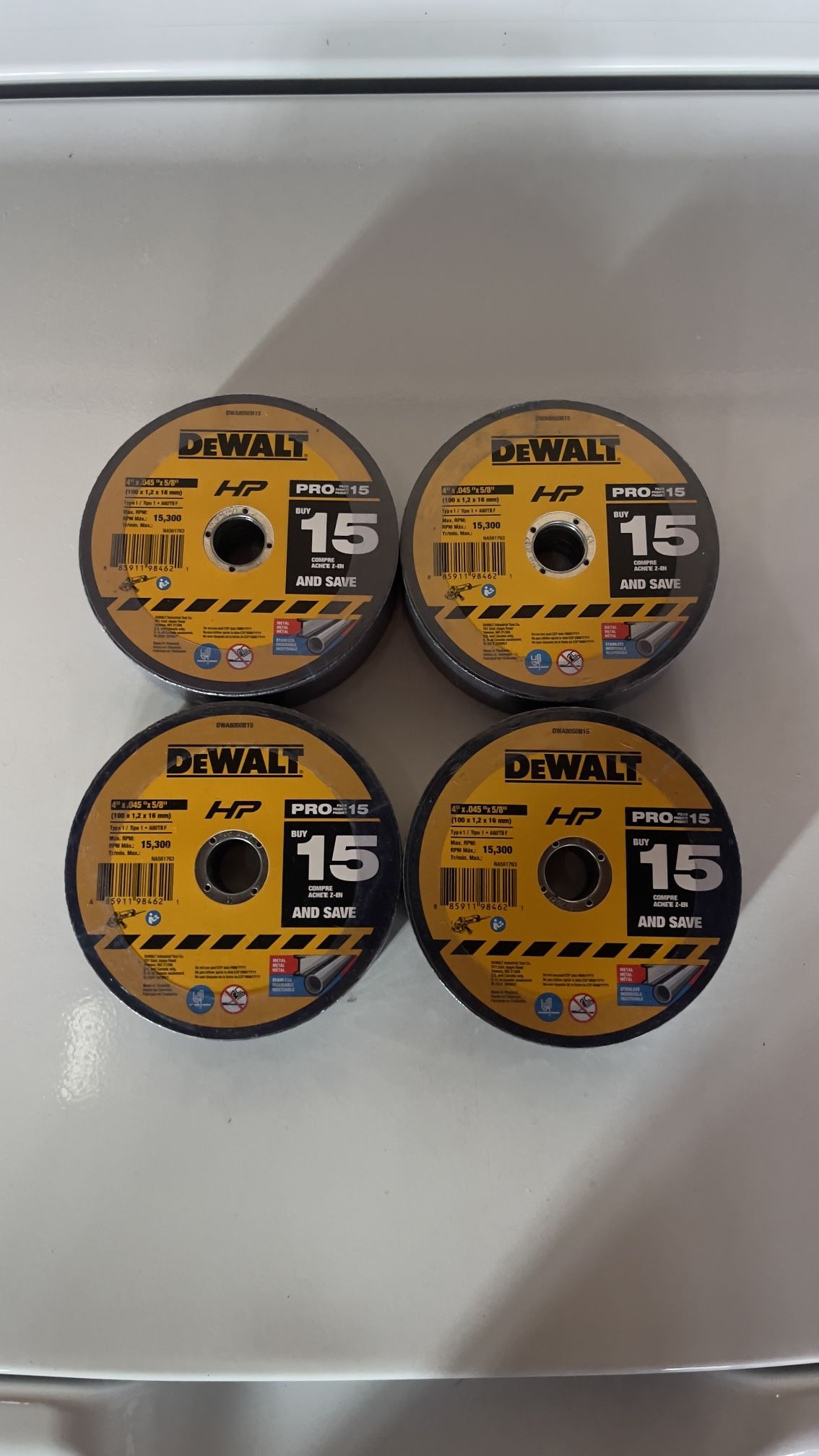 15pc Dewalt 4in Grinder Disks