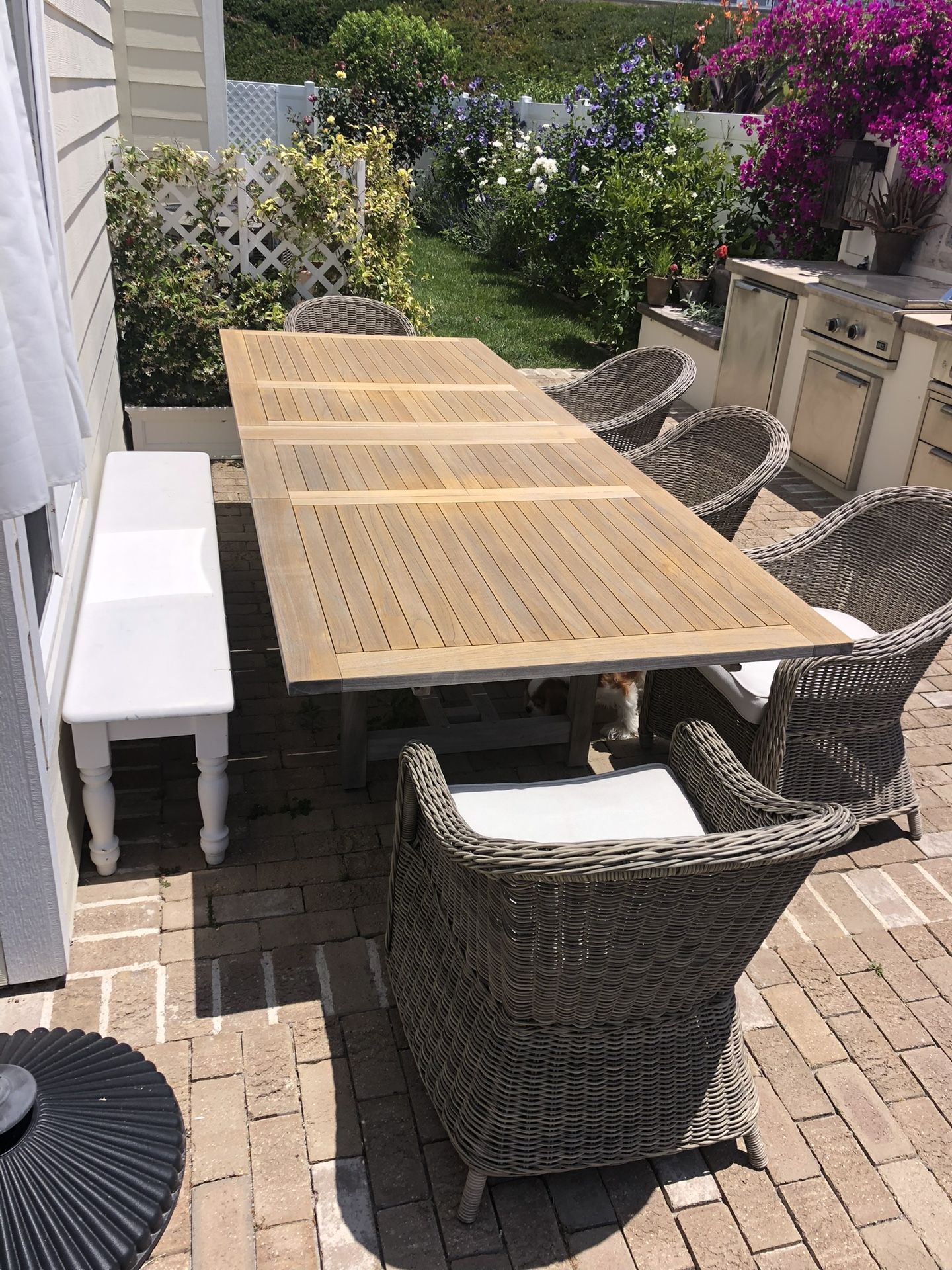 Solid Teak Extension Outdoor Table