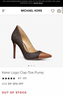Michael Kors Keke Logo Cap-Toe Pump 7.5