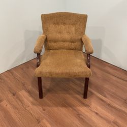 Comfortable Wood And Fabric Armchair 