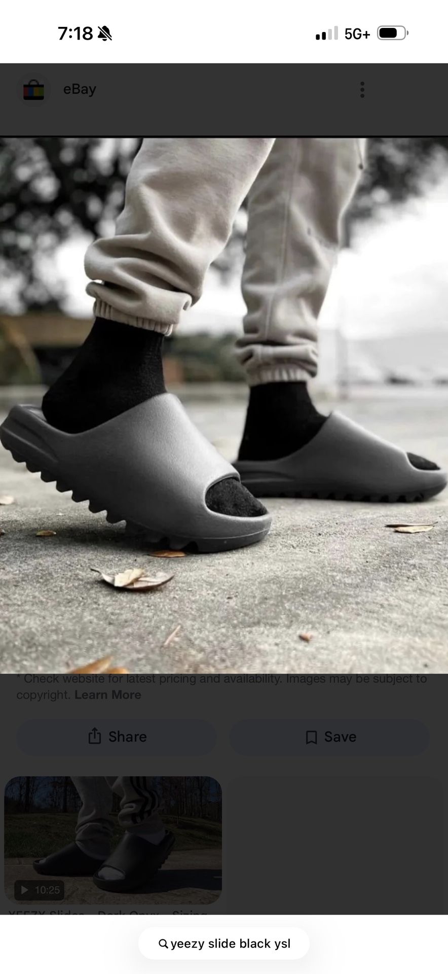 Yeezy Slide Black 8 - 13