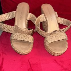 Stuart Weitzman Alex Gilt Crochet 