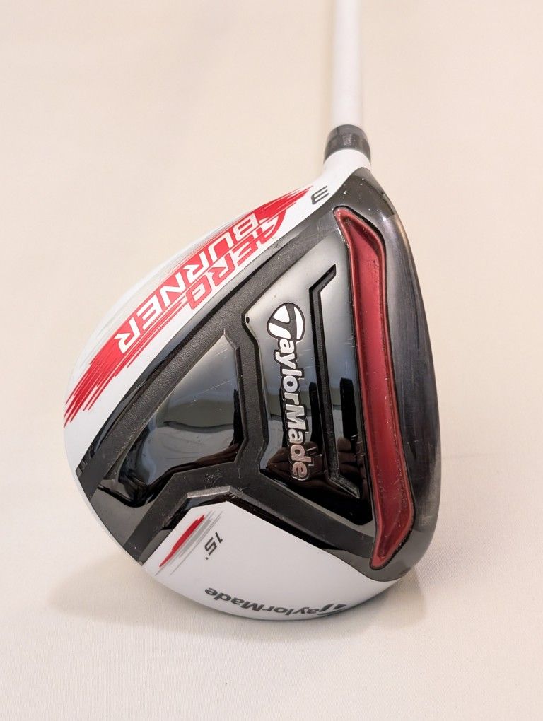 LH USED TAYLORMADE AERO BURNER #3:WOOD 15* MATRIX AERO BURNER SPEED RUL -Z 60 R. FLEX GRAPHITE SHAFT W/ TAYLORMADE GRIP
