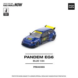 Pop Race 1:64 Pandem Honda Civic EG6 Blue and Black PR640365