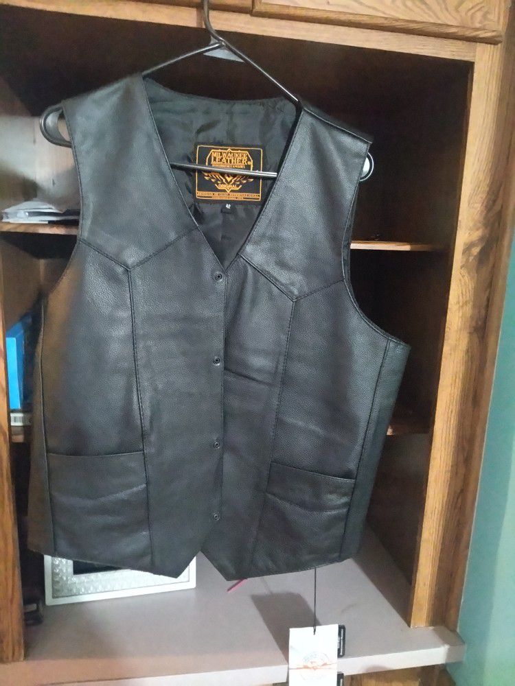 Men's Leather Vest New
