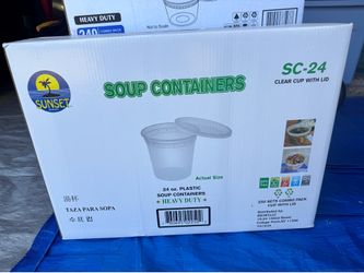 Heavy duty soup containers case 24 oz