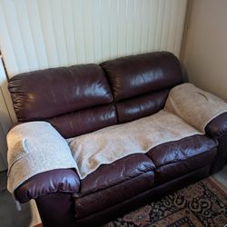Leather Maroon Couch